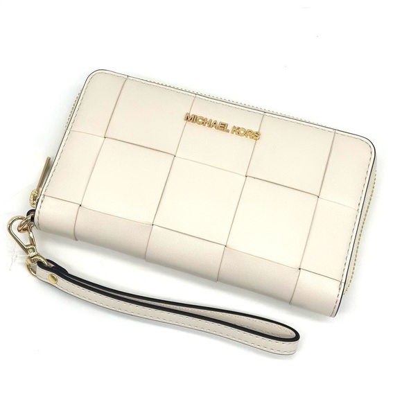 Michael Kors JST LG Flat MF Phone Case Wallet Light Cream - Picture 9 of 9